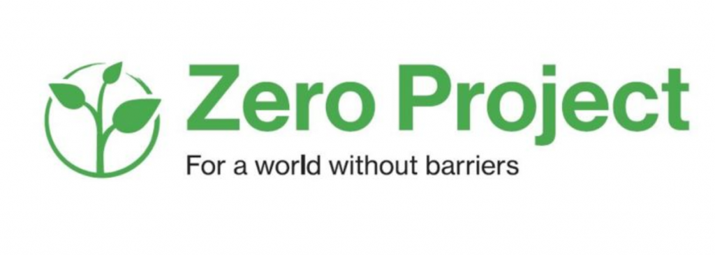 Logo des Zero Projects mit Slogan - For a world without barriers